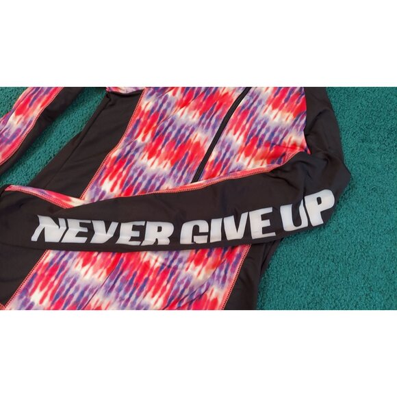 Body Instinct Womens Active Wear Top Half Zip Pullover Long Sleeve Tie Dye Small - Picture 4 of 5